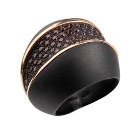 Pesavento Anillo KBWLA010 de Plata de Ley Negro, Talla 15