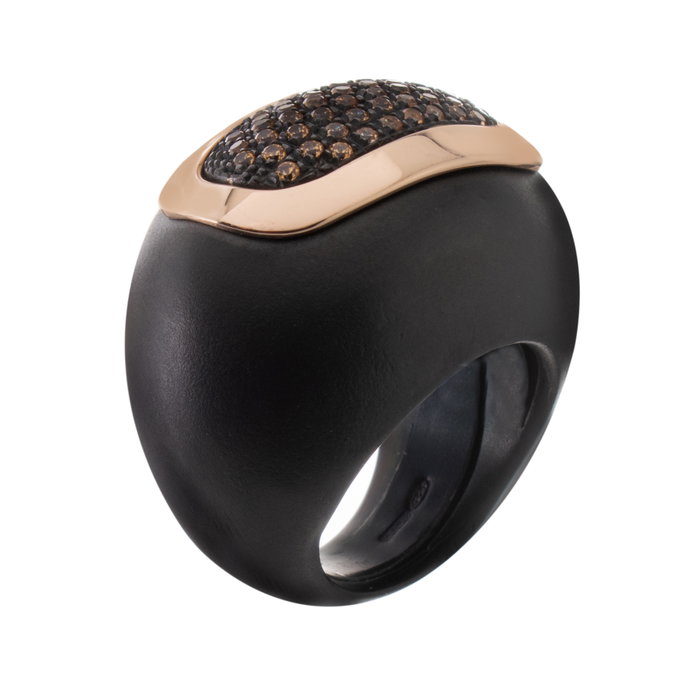 Pesavento Anillo KBWLA019 de Plata de Ley, Negro, Ajustable Pesavento Anillo KBWLA019 de Plata de Ley, Negro, Ajustable