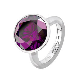 Pesavento Anillo de Plata de Ley con Zircone Ametyst Round Diamond