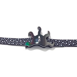 Chronotech Pulsera de Piel Negra 21CM