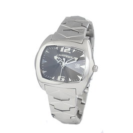 Chronotech CT2188L-02M con esfera negra y correa plateada