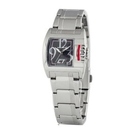 Chronotech CC7042B-02M Reloj de Mujer Plateado con Esfera Negra