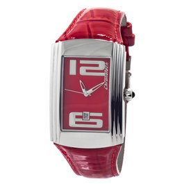 Chronotech Reloj CT7017M-05 con correa de piel roja
