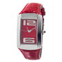Chronotech Reloj CT7017M-05 con correa de piel roja