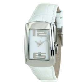 Chronotech CT7017B-06 Reloj para Mujer Blanco y Plateado