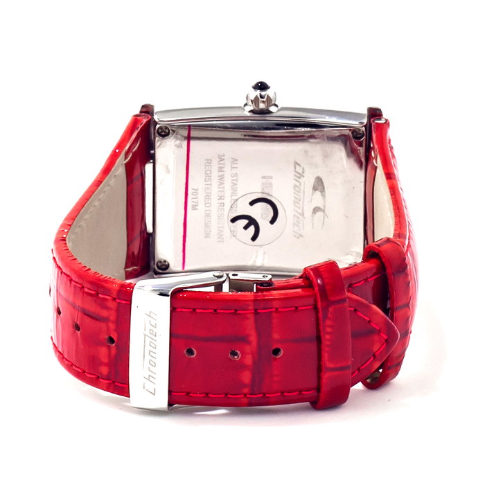 Chronotech Reloj CT7018M-05 con correa de piel roja Chronotech Reloj CT7018M-05 con correa de piel roja