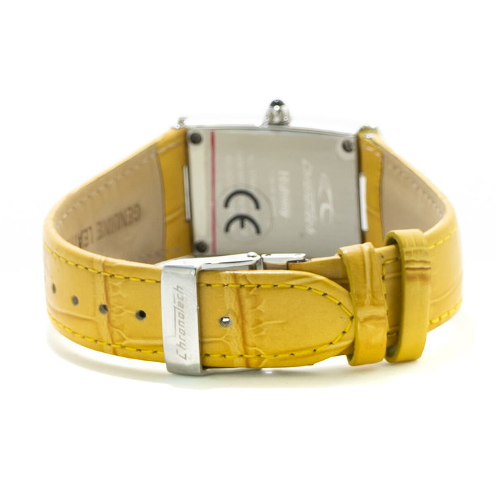 Chronotech Reloj CT7017L-06S con correa de piel amarilla