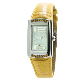 Chronotech Reloj CT7017L-06S con correa de piel amarilla