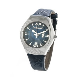Chronotech Reloj CT7694L-04 Unisex con Correa de Piel Azul