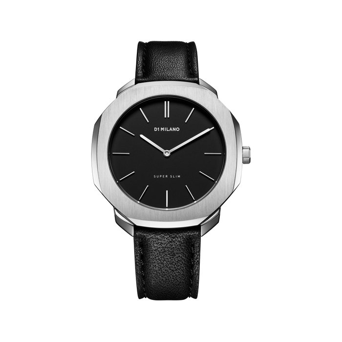 D1 Milano Reloj SSLL01 con correa de piel negra
