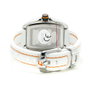 Chronotech Reloj CT7016LS-09 con correa blanca y caja plateada