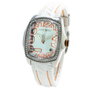 Chronotech Reloj CT7016LS-09 con correa blanca y caja plateada