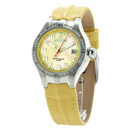 Chronotech Reloj CT7980L-05S con correa de piel amarilla