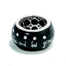Demaria Anillo de Oro de 18 Quilates Negro Talla 14