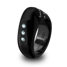 Demaria Anillo de Acero Negro Talla 12