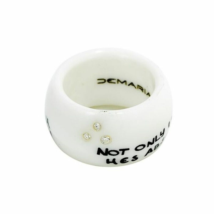 Demaria Anillo para Mujer DM6TMA003-B14 con Cerámica y Esfera Blanca