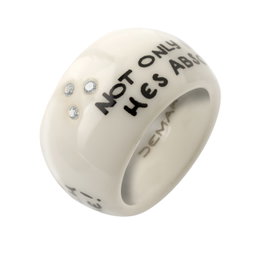 Demaria Anillo para Mujer DM6TMA003-B14 con Cerámica y Esfera Blanca