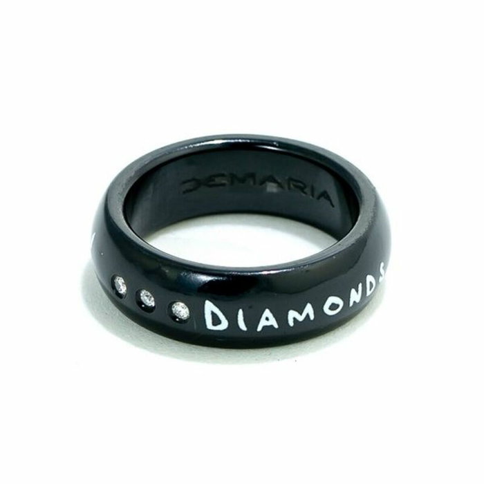 Demaria Anillo de Cerámica Negro Talla 12