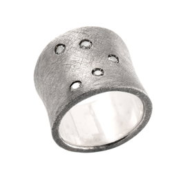 Demaria Anillo de Plata de Ley Gris Talla 16