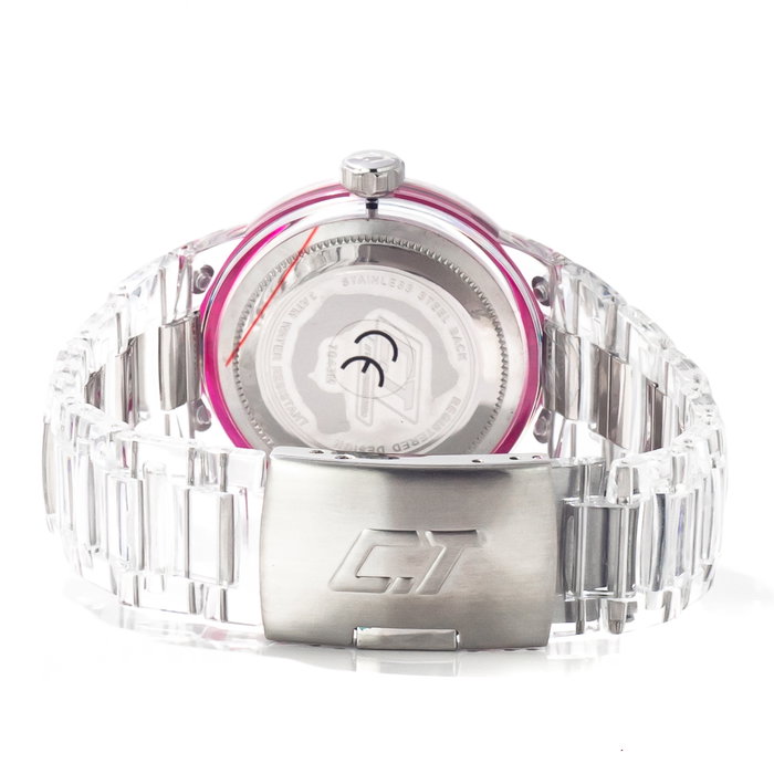 Chronotech CC7043M-08 Reloj Unisex Transparente con Esfera Rosa