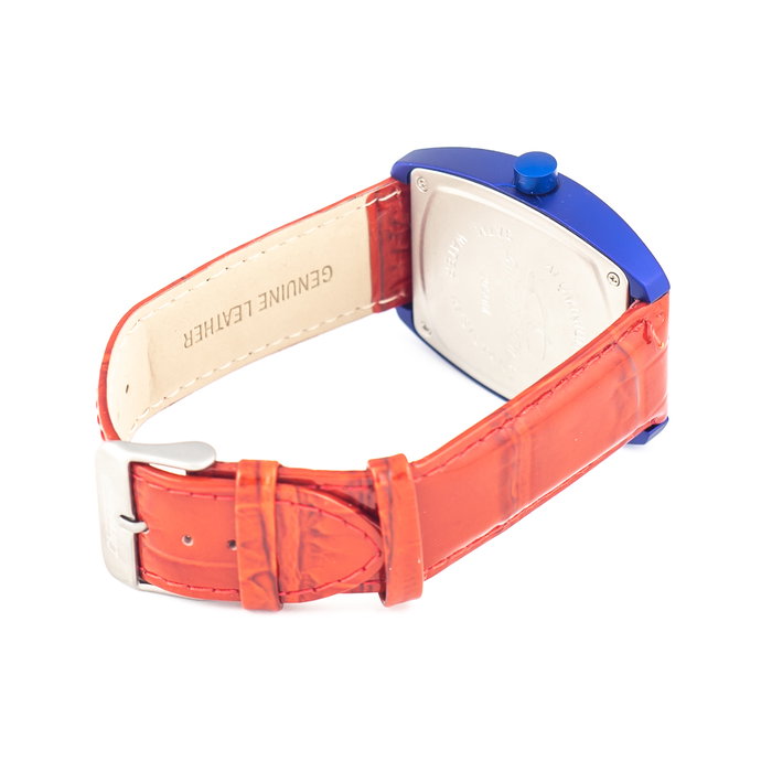 Chronotech CT2050M-05 con correa de piel roja y caja azul