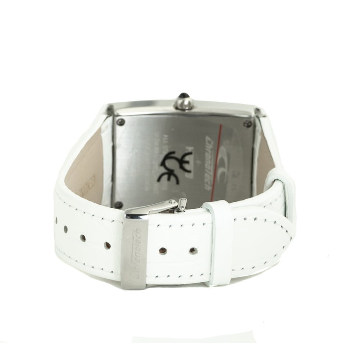Chronotech Reloj CT7017M-06 Unisex con Correa de Piel Blanca