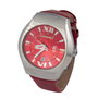 Chronotech CT7694M-03 con correa de piel roja y esfera roja