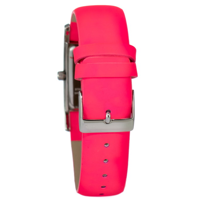 Justina Reloj JPR16 con correa de piel rosa y caja plateada
