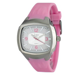 Justina Reloj JRC48 con correa rosa y caja plateada