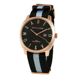 Devota & Lomba DL008MSPBK-GR-03BLACK con correa de nylon negro y gris