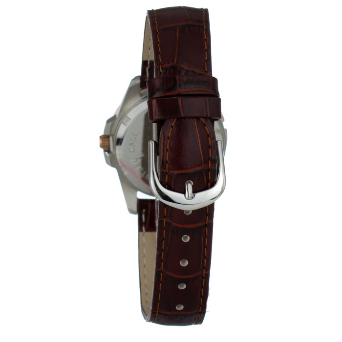 Justina Reloj 21984 con correa de piel marrón