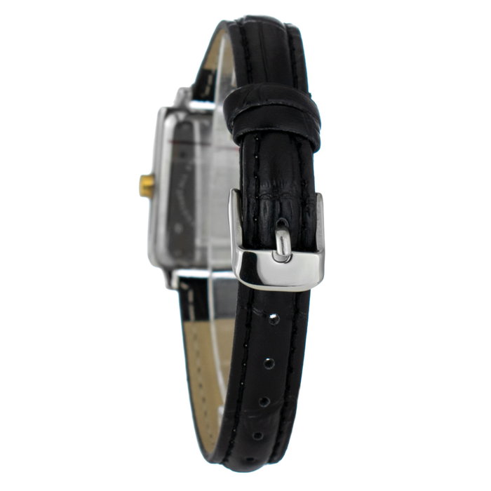 Justina Reloj 21992N con correa de piel negra