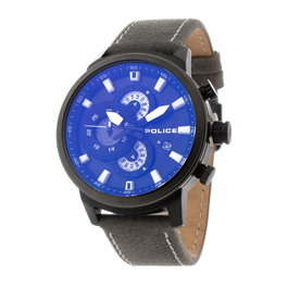 Police R1451281001 con correa de piel gris y esfera azul