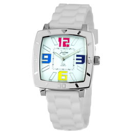 Justina Reloj 21971B Unisex con Correa Blanca