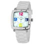 Justina Reloj 21971B Unisex con Correa Blanca