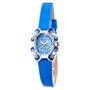 Hello Kitty Reloj HK7129L-03 con correa azul y caja plateada