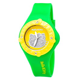 Hello Kitty Reloj HK7158LS-03 Verde y Amarillo
