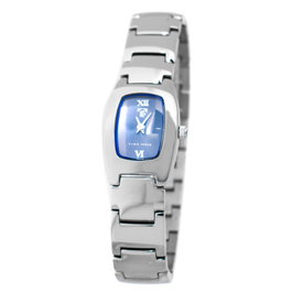Time Force TF4789-06M con esfera azul y correa plateada