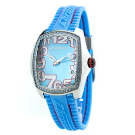 Chronotech Reloj CT7016LS-13 con correa azul y caja plateada