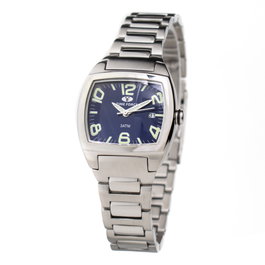 Time Force TF2588L-03M con esfera azul y correa plateada
