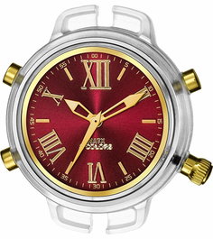 Watxandco RWA4046 Reloj de Mujer con Caja Transparente y Esfera Roja