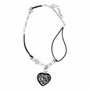GC Monogram Heart Enhancer on Leather and Chain Necklace CL107N01