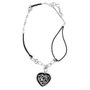 GC Monogram Heart Enhancer on Leather and Chain Necklace CL107N01