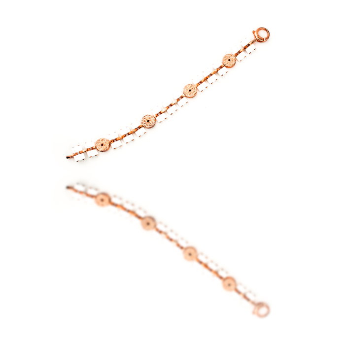 GC Pulsera de eslabones de cerámica y plata de ley CWB10901