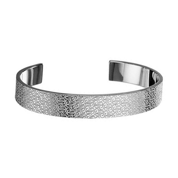 GC Pulsera Flat Cuff de Plata de Ley Plateada
