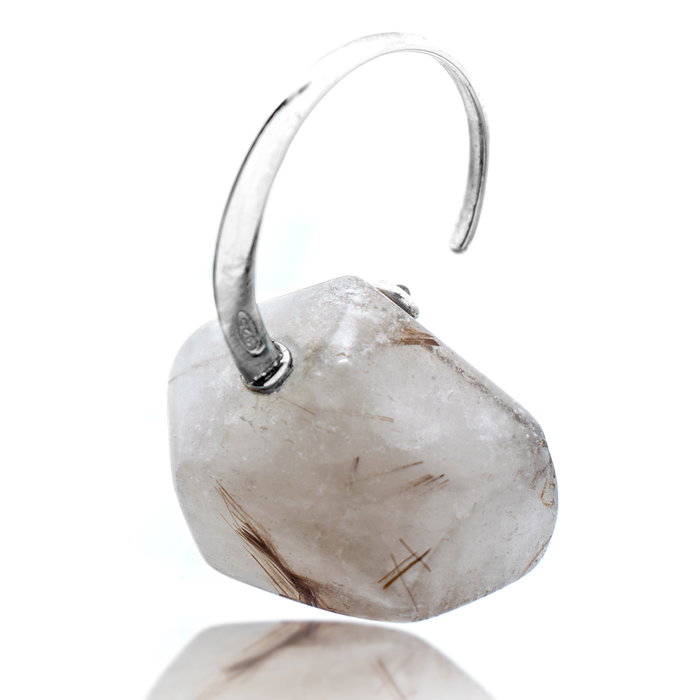 GC Pendientes de Plata de Ley con Cuarzo Rutilado, 3cm GC Pendientes de Plata de Ley con Cuarzo Rutilado, 3cm