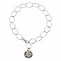 GC Colgante NK-17 1/2" Extra Large Mop and Metal Disc Pendant en Plata de Ley, Plateado