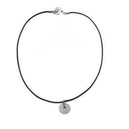 GC Colgante NK-17 Small Disc Pendant on Leather Plata de Ley Plateado