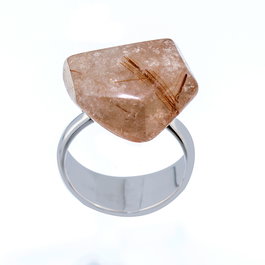 GC Anillo de Plata de Ley con Cuarzo Rutilado Talla 52