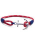 Tom Hope Pulsera TM0020 de 17CM con detalles en rojo y plata de ley